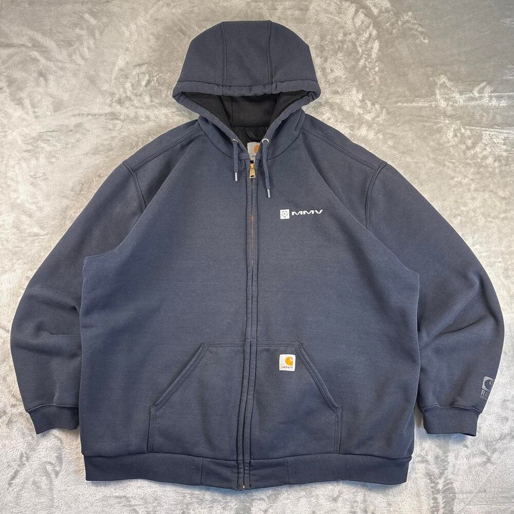 Carhartt Paxton Rain Defender Full Zip Hoodie Sweatshirt Navy Men’s XXL